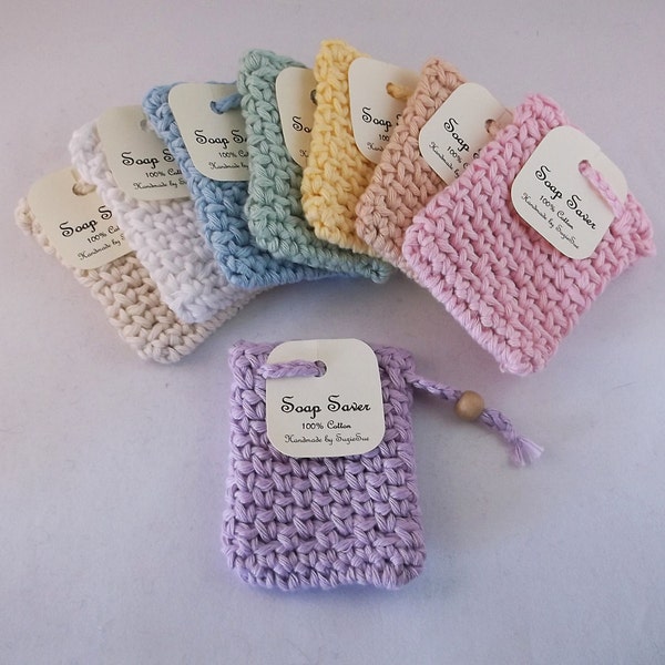 Soap saver, cotton soap sack, cotton soap holder, soap saver bag, soap bag with drawstring