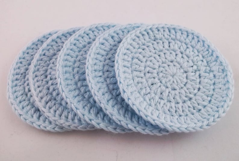 Crocheted Face Scrubbies 100% Cotton,Crochet Scrubbies, Facial Cloths, Facial Scrubbies, Cotton Face Scrubbies, makeup pads image 4