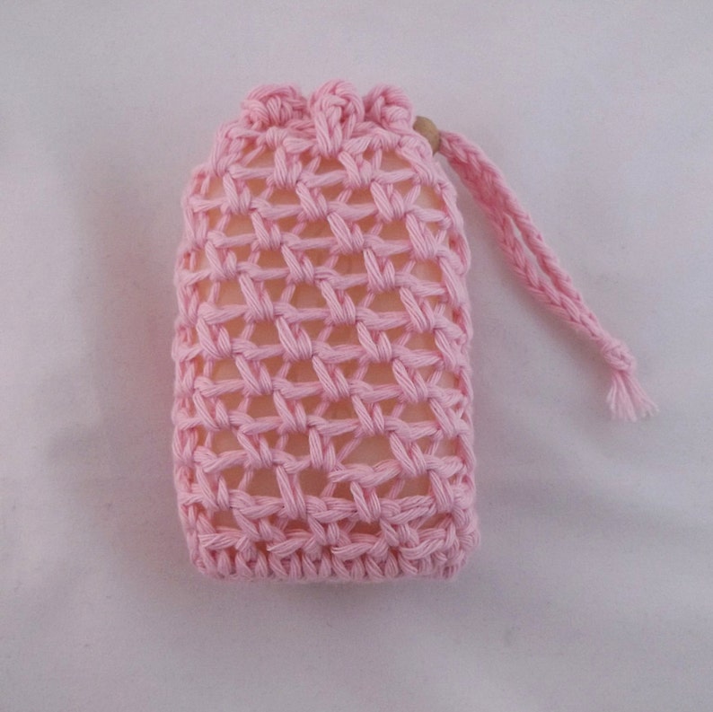 Soap saver, cotton soap sack, cotton soap holder, soap saver bag, soap bag with drawstring image 2