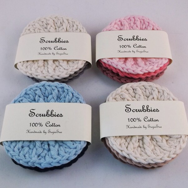 Face scrubbies - 100% Cotton, textured face scrubbies. reusable makeup remover pads, face cloth, wash cloth, crochet scrubbies