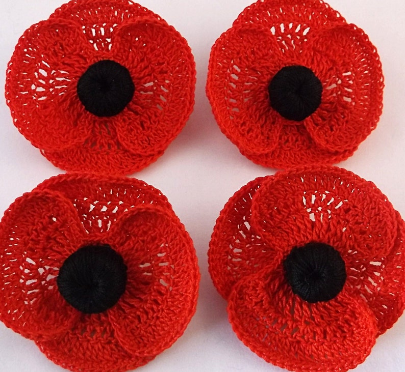 Red Poppy Brooch Handmade Remembrance Day Poppy Brooch Etsy