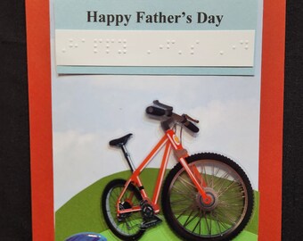 Braille Father's Day Card: Bike