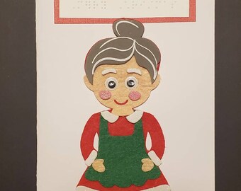 Braille Christmas Mrs Clause Cards