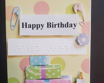 Braille Birthday Card for Toddler