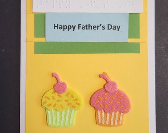 Braille Father's Day Card: Cupcakes