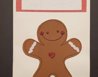 Braille Christmas Gingerbread Cards