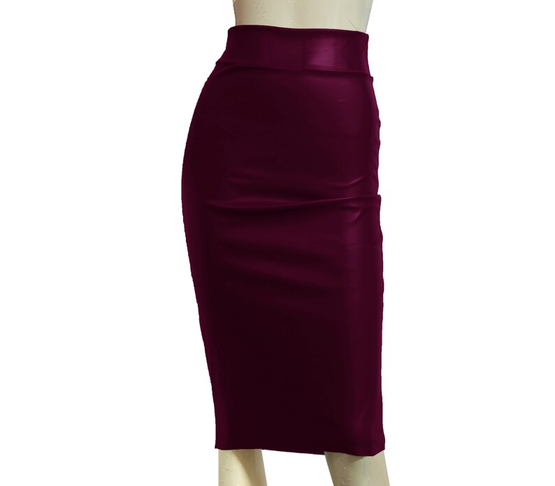 burgundy bodycon skirt