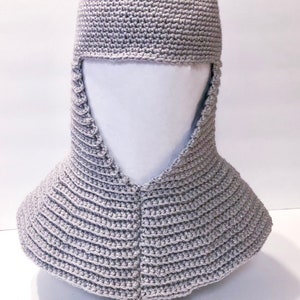 Crochet Pattern Chain mail Coif Hat image 1