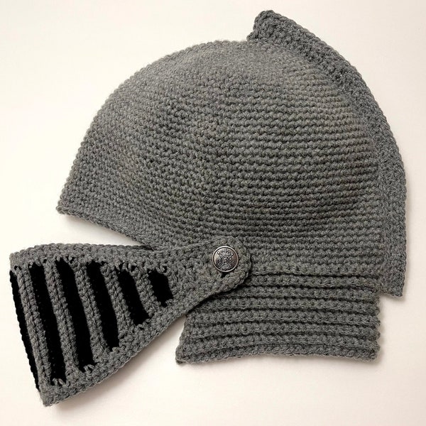 Knight Helmet Adult and XL sizes Crochet Pattern