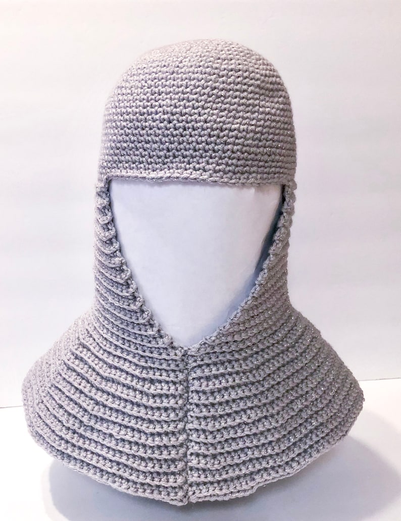 Crochet Pattern Chain mail Coif Hat image 1