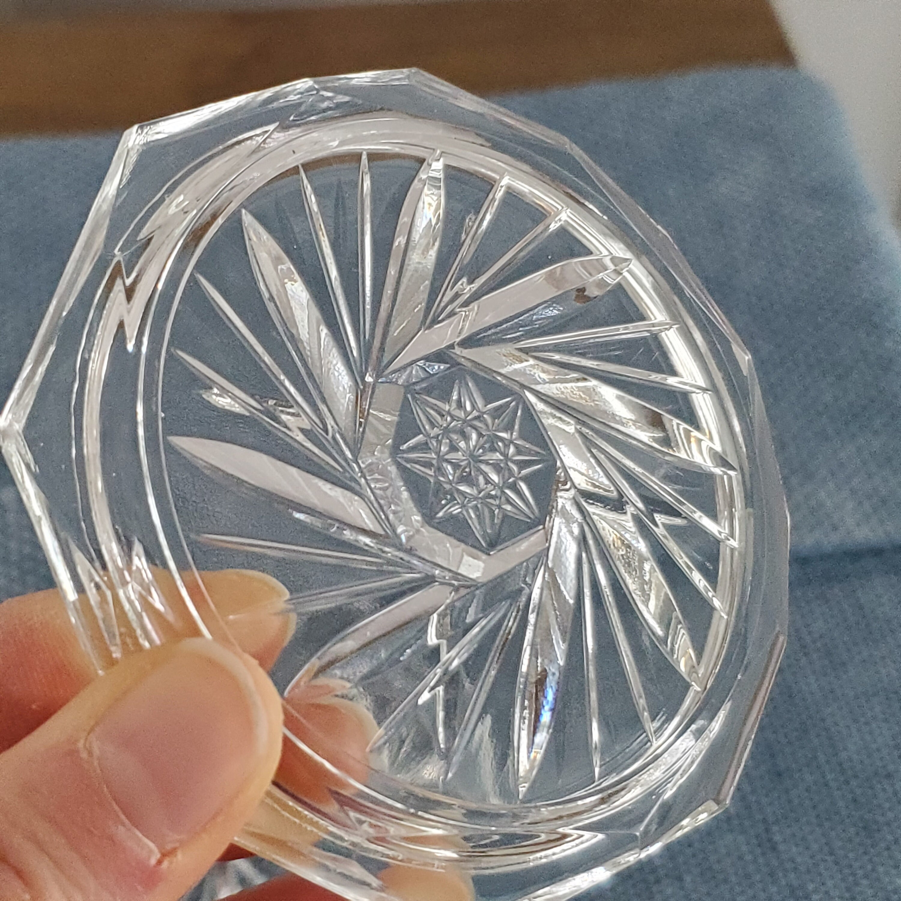 Coaster Set Vintage Pinwheel Crystal Coaster Set 4 Pinwheel Etsy