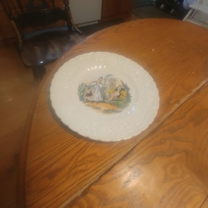 1946 Adams Pottery (England) 9-1/2&quot; Plate Valentine Series - 1840 Period. Nice Undamaged Condition. Listing 3 of These. INV#1588