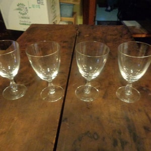 Four &quot;Mystery&quot; 5&quot; Blown Glass Vintage Stems. 4 Other lots in the nice old pattern, 5 Sizes in all. Undamaged - Crystal Clear. INV#1099