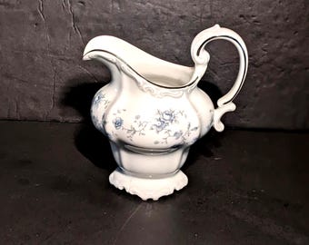 1960-80's Johann Haviland Blue Garland 4-7/8" Footed Creamer. INV#0241B