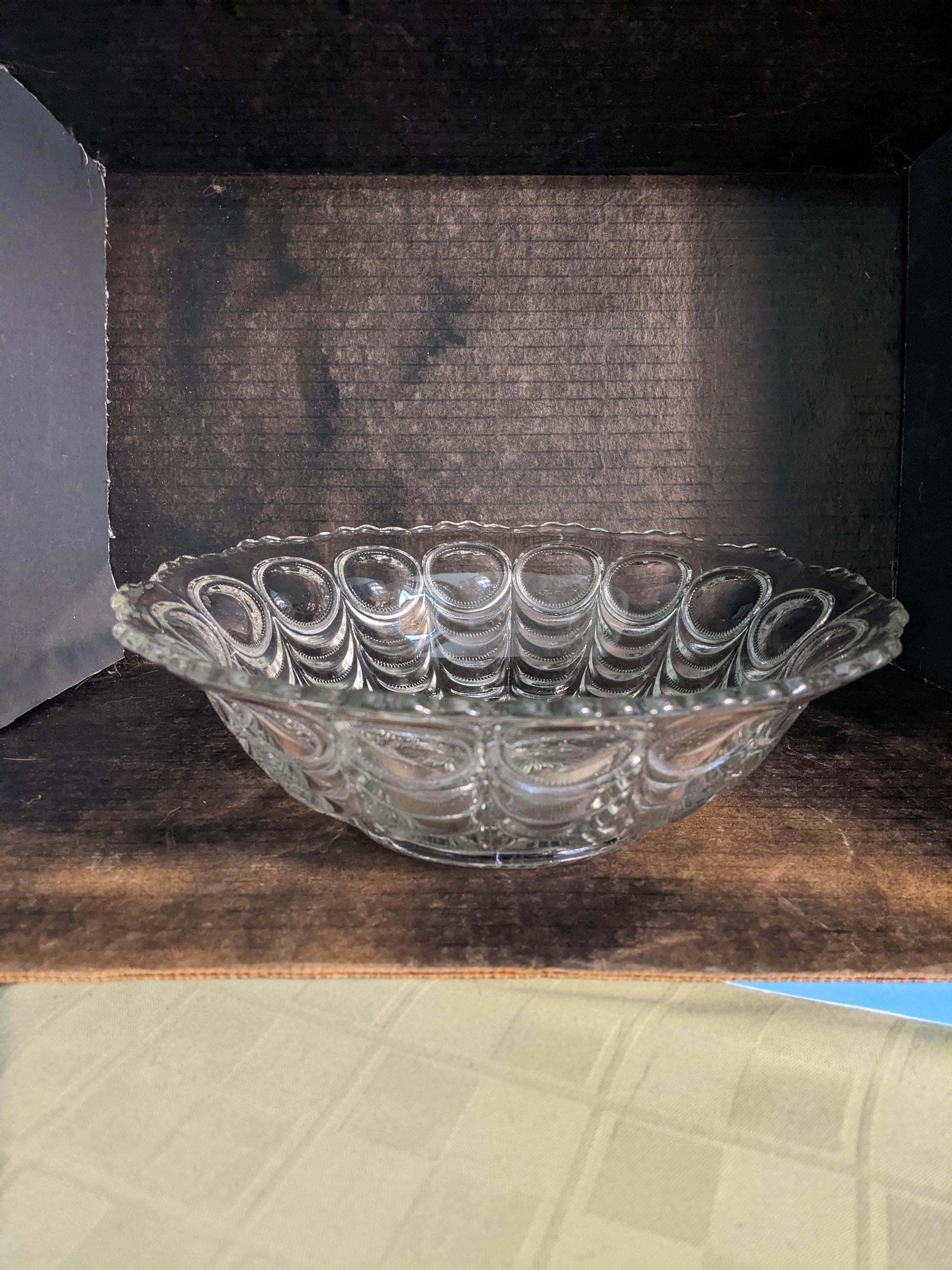 Circa 1904 Scarce EAPG Ohio Flint Glass Co. 9-1/8" Circle and Swag Serving Bowl. Undamaged, Great Clarity. INV#1863