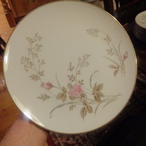 Pair, 1956-62 Noritake Luise Porcelain. 10-5/8&quot;  DINNER Plates. Both In Super Undamaged Condition and Bold Gold Trim. INV#1085