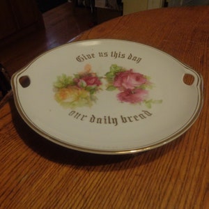 Circa 1910-30 German Prayer Decorative 10-1/8&quot; Porcelain Plate. Undamaged and Great Condition. Minimal Gold Wear. INV#1127