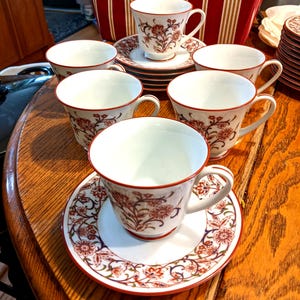 6 Sets Circa 1970's Noritake FIREDANCE 3" Cups & 6" Saucers. Undamaged. No Sign of Wear. Listing Several Lots of This Nice Pattern. INV#1228