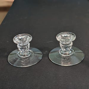 Set of Two Fostoria American 3&quot; Candle Holders