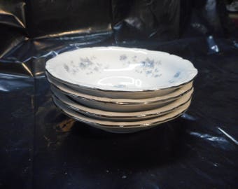 Johann Haviland Blue Garland Small 5-3/16&quot; Bowls, Set of 4. Undamaged, No Use Marks and Strong Platinum Trim. Very Nice! INV# 0045