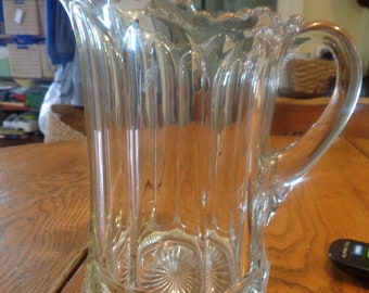 Heisey Colonial Pattern 8-3/8&quot; Tankard Pitcher. Nice Condition with just Typical Bottom Ring & Scuff Rubs on the Bottom Points of the Panels