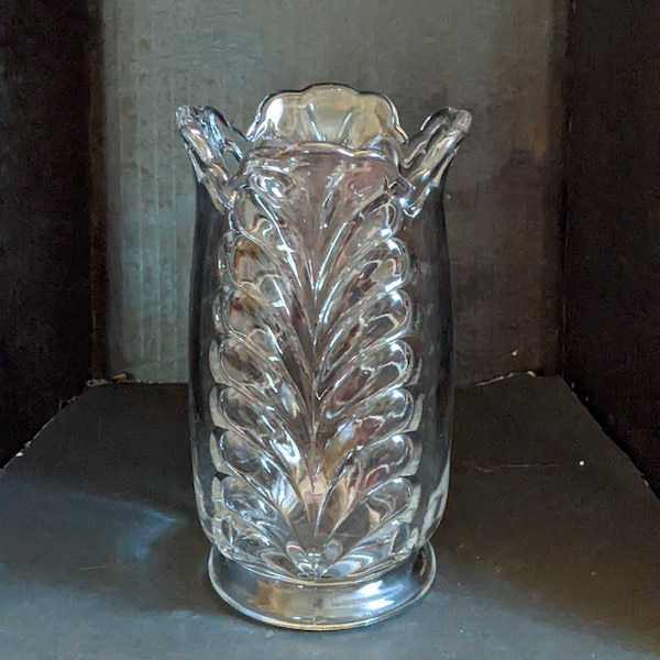 Circa 1874-1891 Adams Vertical PLUME 6-3/4" Celery Vase. Super Condition. Undamaged and Crystal Clear. INV#0828
