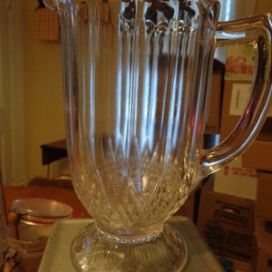 Circa 1902 Imperial Glass Co. Dropped Diamonds 8-3/4&quot; Pitcher. Great Condition. No Damage, Scratches or Cloudiness.
