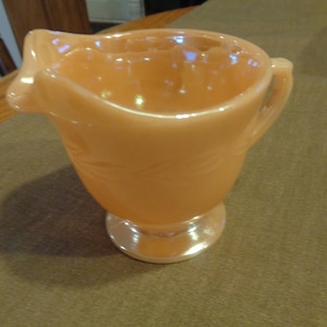 Hocking Fire King Laurel Peach Lustre 3-5/8&quot; Creamer. No Damage and No Evidence of Wear or Machine Washing. IN V#0378