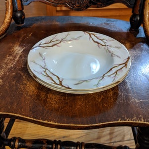 Pair Circa 1960&#39;s Kent (Japan) Porcelain 8-3/8&quot; Spring Willow Rim Soups. Both in Undamaged Condition, Very Few Light Use Marks. INV#1694