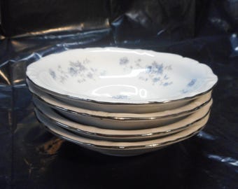 Conjunto de 4 tigelas pequenas Johann Haviland Blue Garland de 5-3/16", sem danos, INV# 0045A
