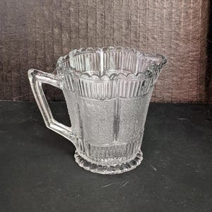 1880 Sowerby (England) 3&quot; Clear Glass LEA Pattern Creamer. Undamaged. See Description. INV#0143