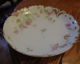 フランス製　Limoges Haviland リム付きディープディッシュ Antique Limoges Porcelain Tea Set with Clover Trim. Set of