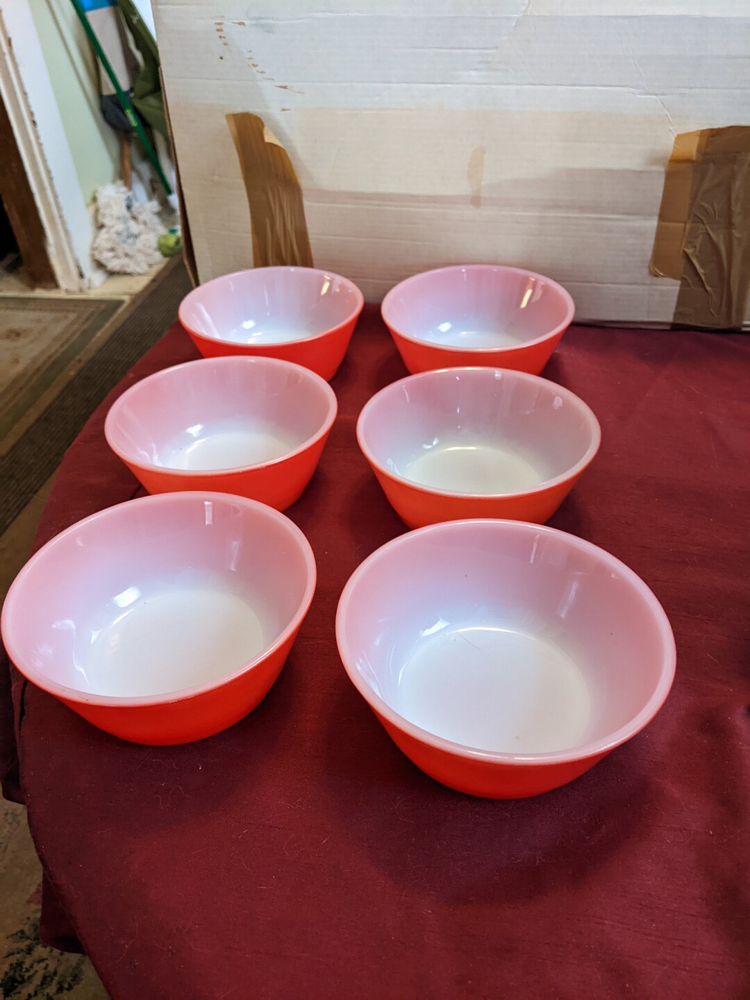 Multi-Coloured Pyrex Glass Nesting Bowls - 4 (0207) Multi-Coloured Pyrex Glass Nesting Bowls - 4 (0207)