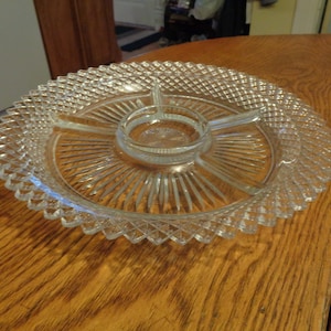 Circa 1935 Anchor Hocking Miss America 11-3/4" 5 Part Relish Dish.  One Chip.