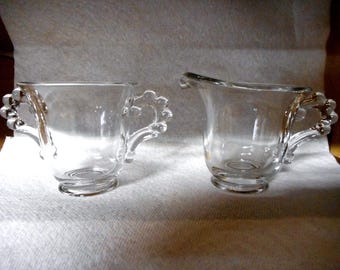 Imperial Glass Elegant Glass Candlewick #400/30 Sugar & Creamer, 6 oz.