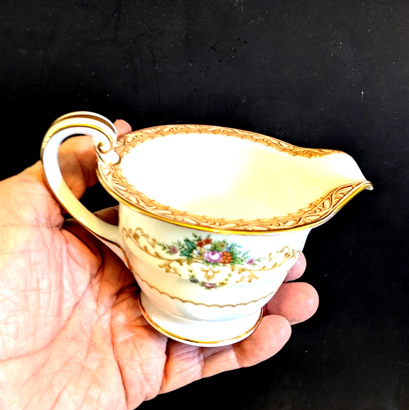 Noritake Morimura N77 Creamer and Covered Sugar Set. Like New