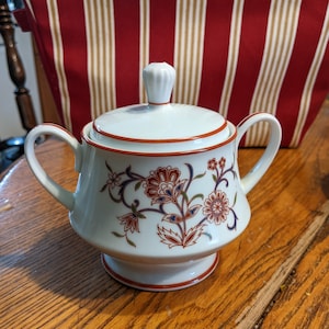 Circa 1970&#39;s Noritake FIREDANCE 3-3/8&quot; Covered Sugar Bowl. Undamaged. No Sign of Wear. Listing Several Lots of This Nice Pattern. INV#1232