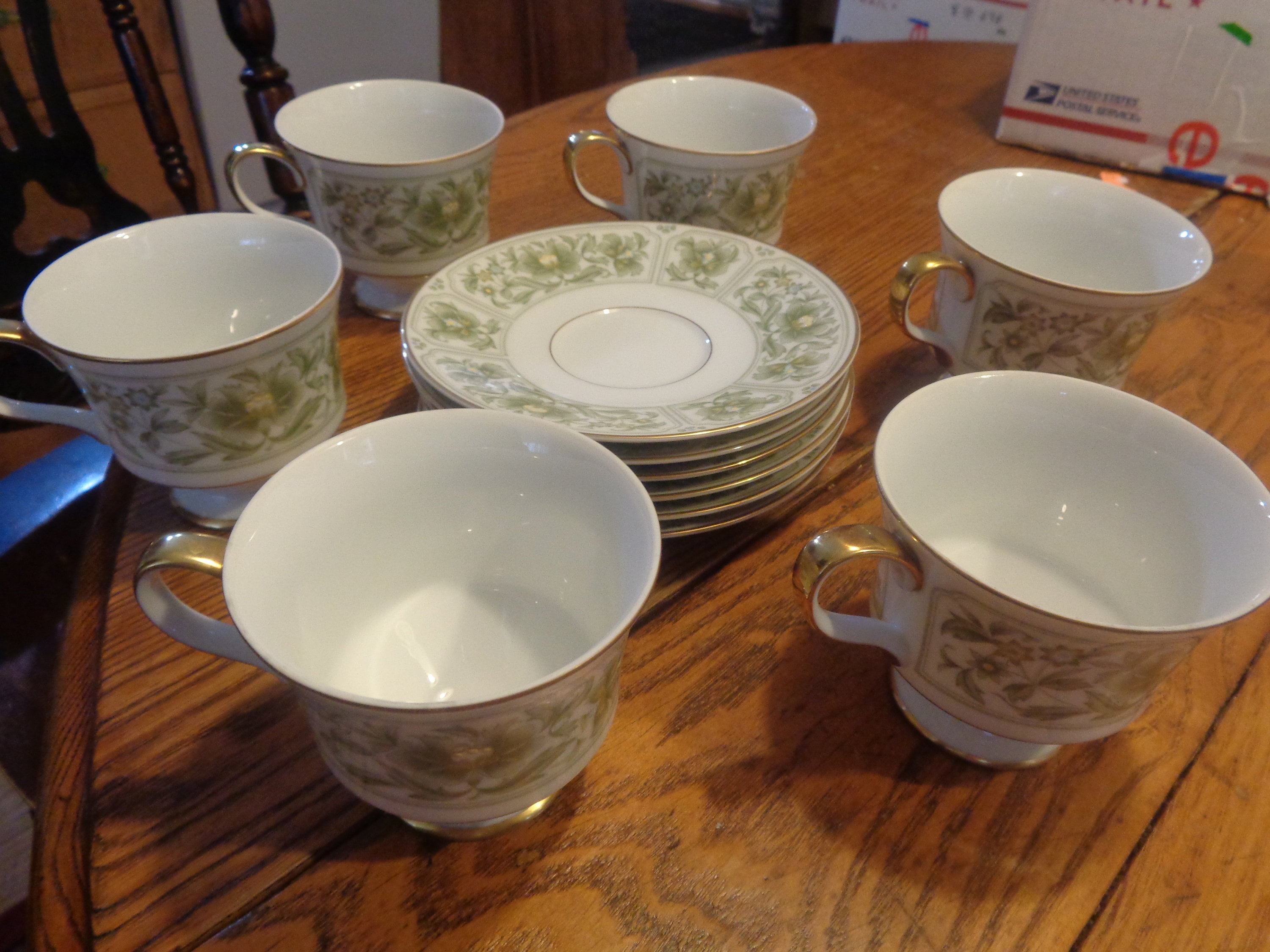 7ORDER sabãoflower Seizan Fine China Bowl Zen Pattern Black Gold Trim Flowers
