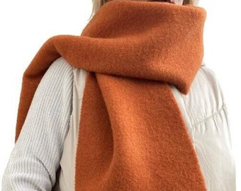 Brown Wool Scarf, 100% Wool Scarf, Very warm scarf,Large Natural scarf, Pure Wool, Thick Warm Scarf, Christmas Gif