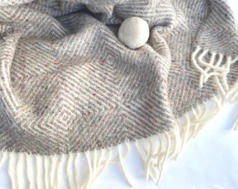 VISGRAAT WOL SJAAL Braidesmaid Wol Sjaal Winter Bruiloft Grijs Bed Runner 100% Wol Sjaal Pure Wol Sjaal Cadeau voor Mama Kerstcadeau