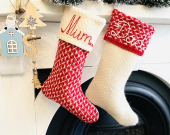 CHRISTMAS STOCKINGS PERSONALIZED Family Christmas StockingsHoliday Stockings Wool Christmas Stockings Hand Embroidery  Christmas Gift