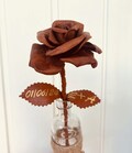 Leather Rose with Date and Initial, 3rd Wedding Anniversary Gift,  Leather rose, Leather Wedding Gift, 9th anniversary gift, Gift for Wife product logo