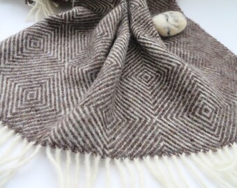 Wool Scarf Brown Warm Shawl Winter Wedding Bed Runner Oversize Wool Wrap Large Wool Scarf Thick Wool Scarf Gift for Grandma Mothers Day Gift
