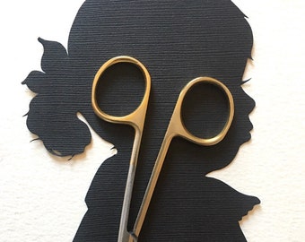 Custom Hand Cut Silhouette Portrait / Paper Cutting Child Silhouette Art - Silhouettes by Elle
