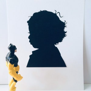 Hand Cut Custom Profile Silhouette Portrait Art Silhouette HandCut Cameo Family Portrait from Photo Kids Portrait Heirloom Silhouette Art image 3