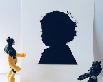 Hand Cut Custom Silhouette Portrait Baby Silhouette from Photo Custom Silhouette Hand Cut Silhouettes Heirloom Silhouette Portrait Art