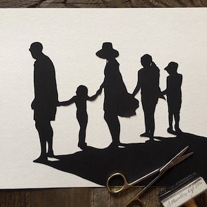 Custom Hand-Cut Family Silhouette Portrait: Heirloom Art