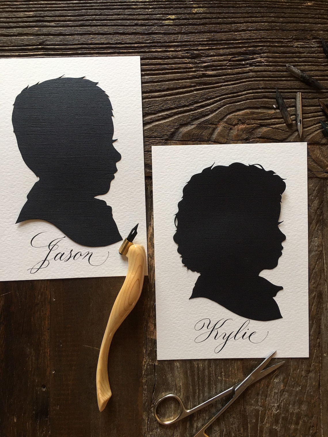 Custom Hand Cut Silhouette Portrait Unique Gift Ideas W/ Etsy