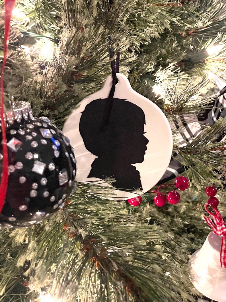 Custom Hand Cut Keepsake Ornament with Hand Cutout Custom Silhouette Art Personalized Ornament, Custom Silhouette image 6