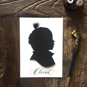 Custom Silhouette HandCut Personalized Silhouette Portrait Kids Portrait Silhouette Art from Photo Silhouette Portrait Heirloom Fine Art